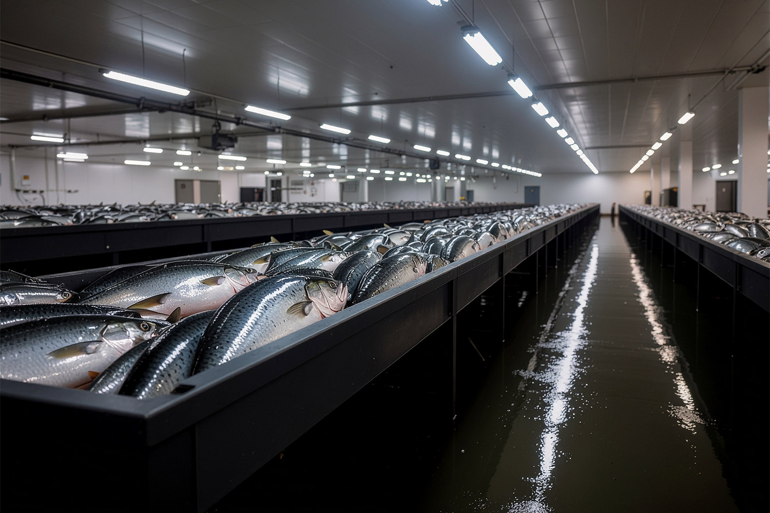 Balık yetiştiriciliği üretim hattı